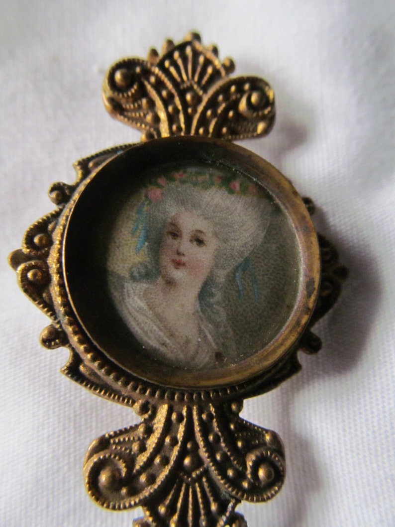 Marie Antoinette Antique Victorian French Brooch Victorian Lady Portrait Edwardian Cameo Brooch Rare Antique Cameo Brooch Edwardian Jewelry image 2