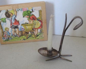 Silver Spoon Fork Candle Holder Spoon Fork art Serving Utensils silver Fork Antique Silver william wma Rogers Oneida LTD Overlay