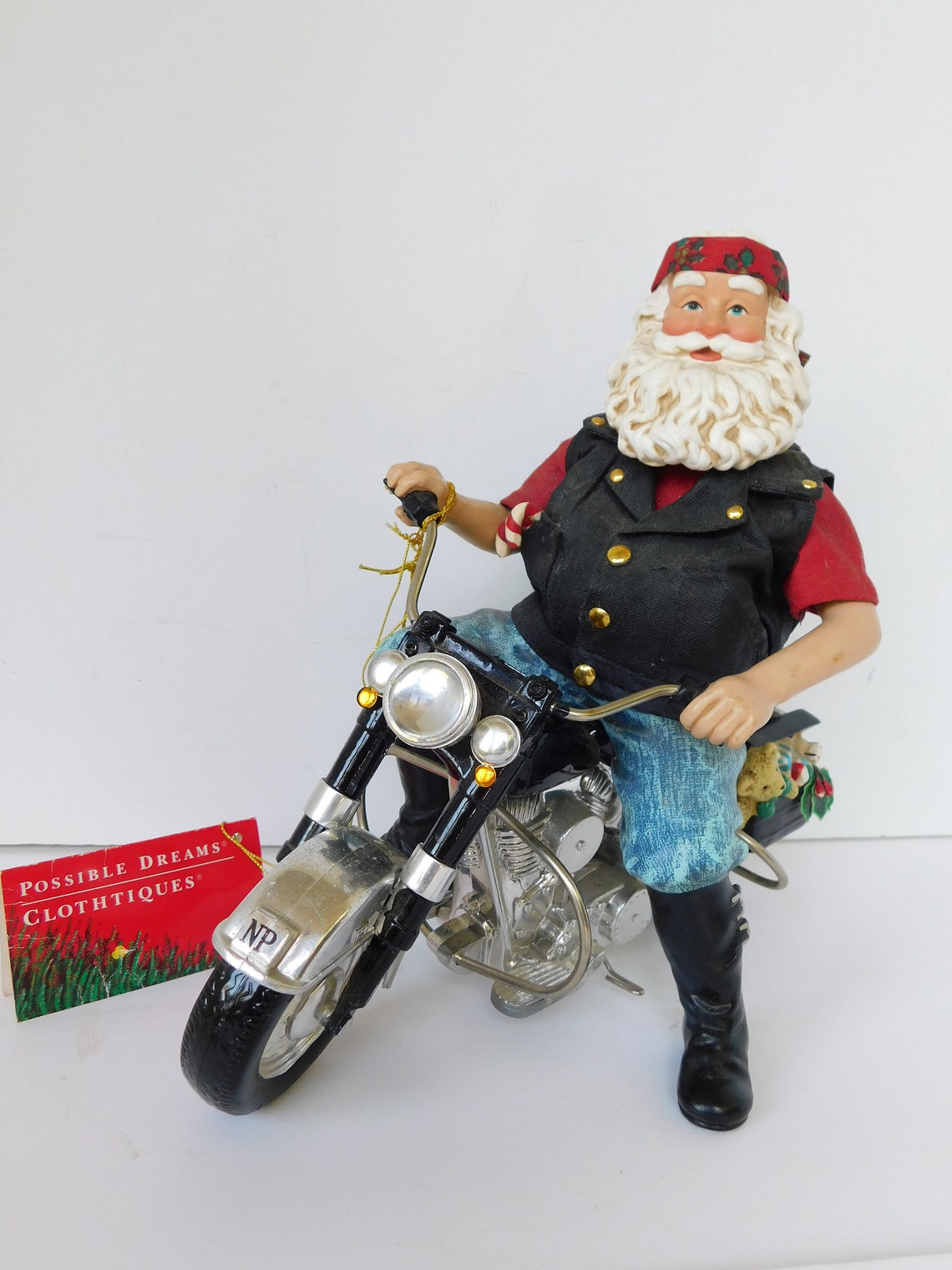 Clothtiques Santa Motorcycle Possible Dreams Vintage | Etsy