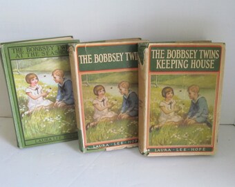 1907 The Bobbsey Twins At The Sea Shore The Bobbsey Twins Keeping House Antique Childrens books 1st editions  Bobbsey Twins Laura Lee Hope