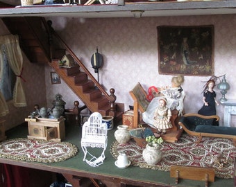 1860s Antique Dollhouse with Contents Grannies Secret Cupboard WHAT IS  Inside Dollhouse Furniture Antique Pie Cupboard Victorian dolls