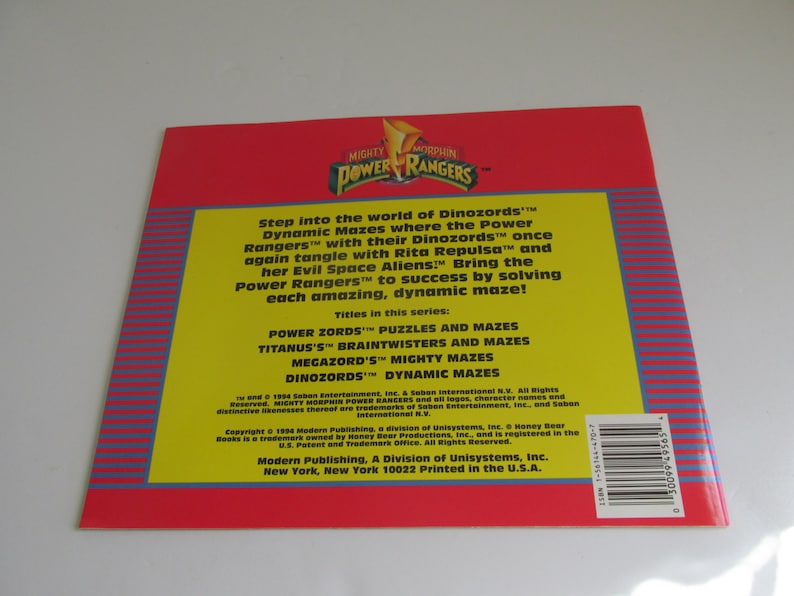 90s DinoZords Power Rangers Activity Books 1994 Red Power Rangers The Mighty Morphins Power Rangers Color Books