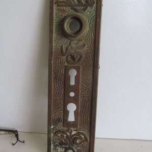 Eastlake Backplates,Victorian Cast Iron Door Plate,Cast Iron Hardware Key Hole Plates,Oriental Pattern, Eastlake Escutcheons Door Locks Keys