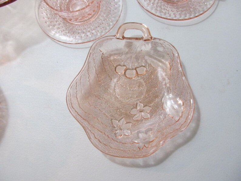 Pink Depression Glass Tiara Sandwich Glass Nut Dish Candy Dish Etsy