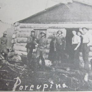 Mining Camp Postcards Mining Gold Camp Unused Postcards Porcupine Fire Porcupine Gold Rush Postcards Primitive Cabin Decor Ontario Canada