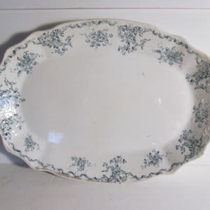 17 x 12 Large Platter Blue and White Platter Lg Antique Platters Large Serving Platters Antique Farmhouse Kitchen Decor Blue Platters 1800s