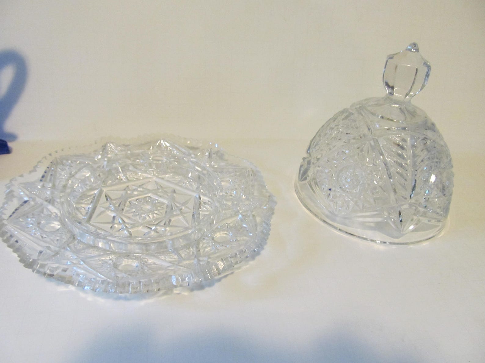 MCM Crystal Butter Dish Clear Glass Dome Butter Dish Glass Etsy