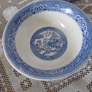 Lg Blue Willow Homer Laughlin M58N5 Serving Bowl Vegetable Bowl Blue White Plates Willow ware Bowl Blue Willow Bowls Blue Willow China