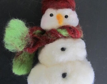 Wool Felted Snowman Felted Wool Decor Holiday Decor Needle Felted wool Figurines Snowmen Figurines