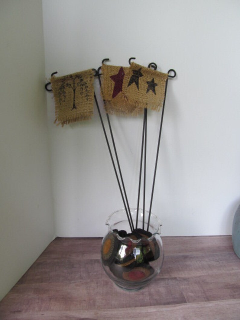 Burlap Decor Primitive Stars Garden Stakes Plant Stakes Yard Etsy