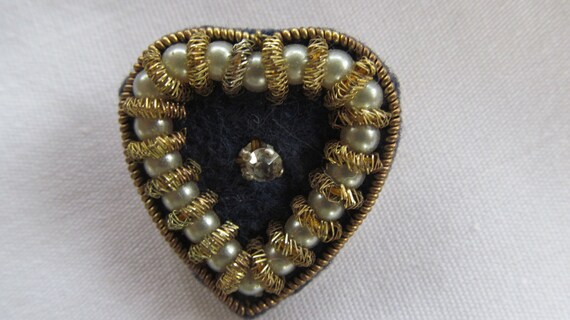 Antique Victorian Jewelry Heart Brooch 1800s Victorian Brooch Heart Pins Brooch Pearls Heart Shaped Jewelry Edwardian Jewelry Brooches
