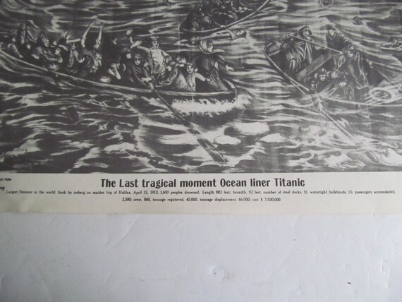Sinking Of The Titanic Picture Rms Titanic Decor 1912 Capt E J Etsy