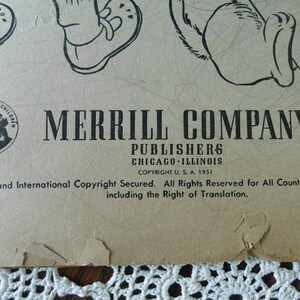 May include: A black and white illustration of a cartoon character wearing a hat and shoes. The image includes the text "MERRILL COMPANY PUBLISHERS CHICAGO ILLINOIS COPYRIGHT U.S.A. 1951 Imperial and International Copyright Secured. All Rights Reserved for All Countries including the Right of Translation."