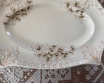 Daisies Daisy Pattern Platter, Large Floral Platter Daisy Pattern Holiday serving platters, Turkey Platters Meat Platters Cabinet Plates