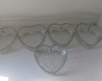 Libby Glass Clear Heart Shaped Dishes Daisy I Love You Heart Shape Bowl Valentines Day Wedding Table Decor Heart Gift Idea Heart Candy Dish