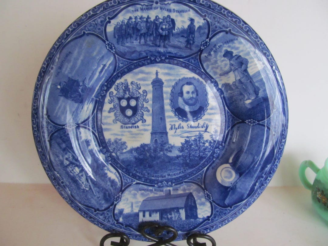 Historical blue Plates Niles Standish Staffordshire England Rowland