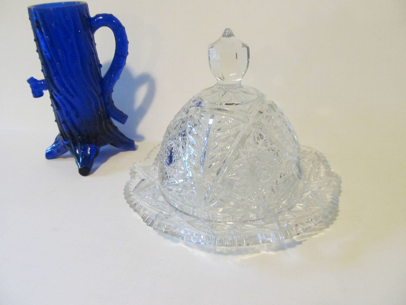 MCM Crystal Butter Dish Clear Glass Dome Butter Dish Glass Etsy