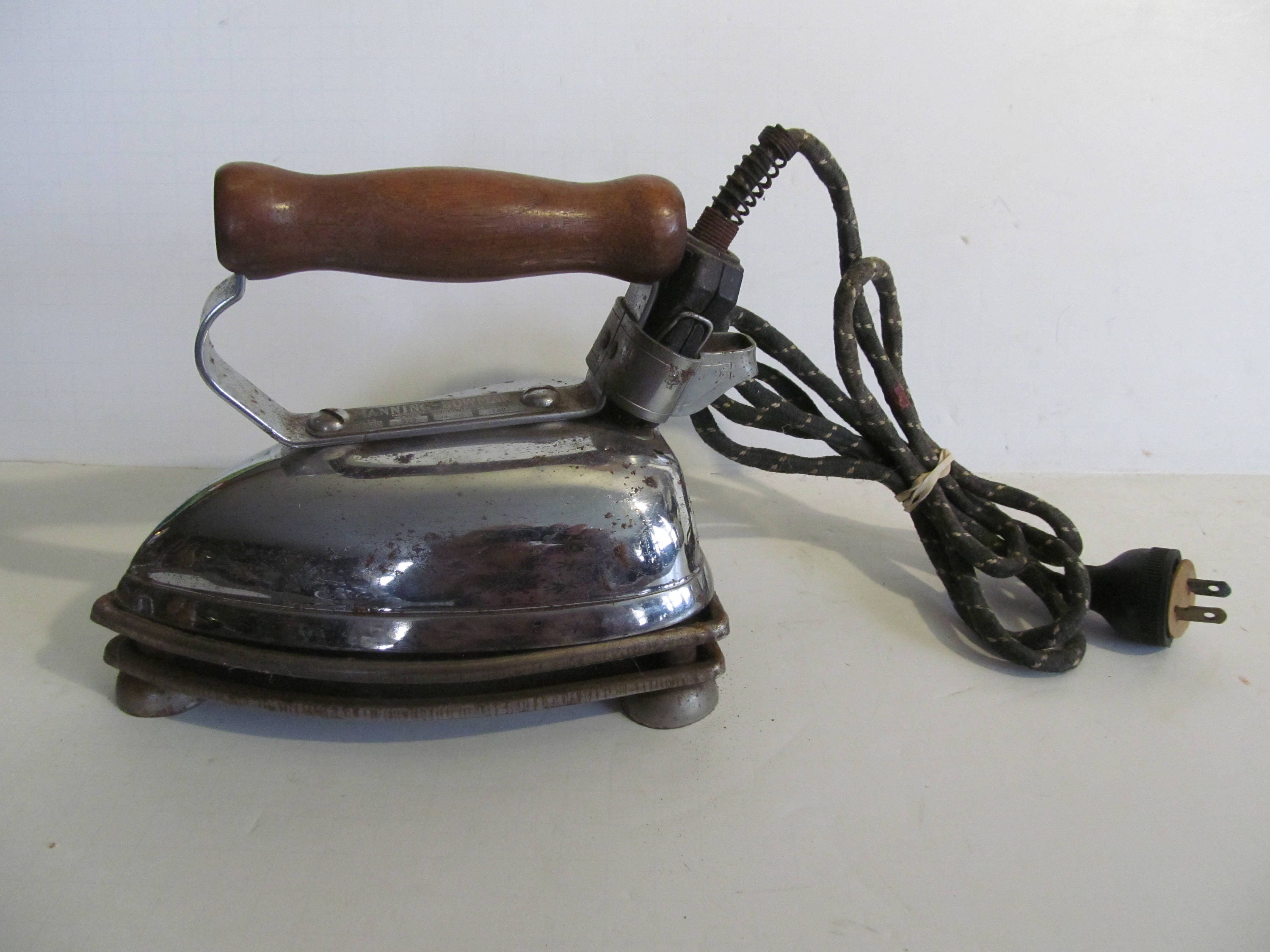 Vintage Electric Clothes Irons With Underplate Holder American Etsy