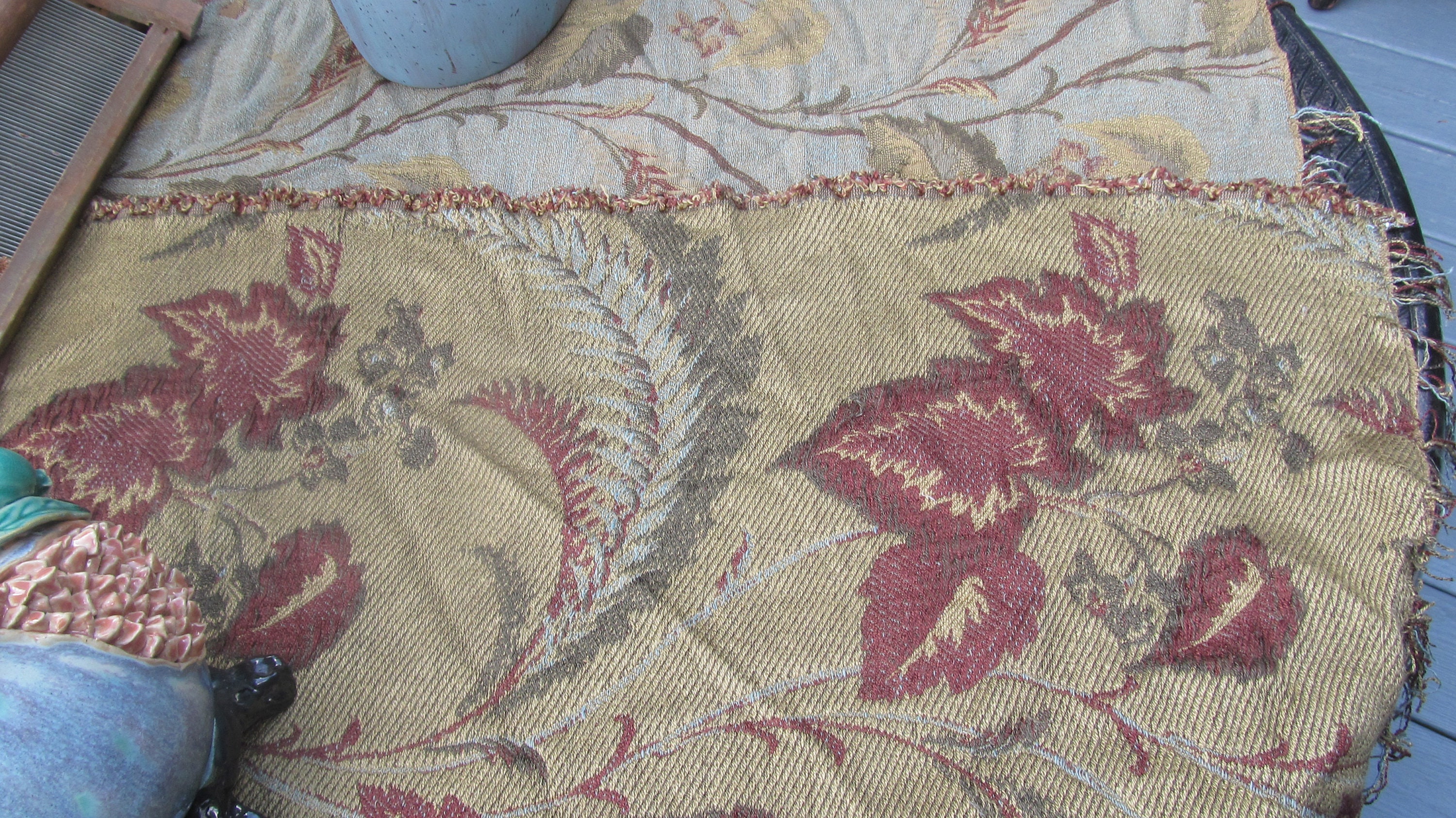 Antique Textiles Double Sided Fabric Botanical 19th Century | Etsy