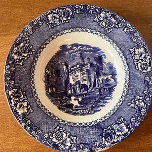 Transferware Blue Plate Alhambra England Blue Plate English Blue China Staffordshire China Plate Country Inn B&B Decor Plates for Walls