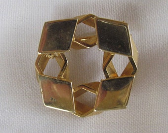 Square brooch Trending Minimalist Jewelry Gold Abstract Brooch Geometric Infinity Scarf Shawl Pin Trending Jewlery Gold Brooch 1980s Jewelry