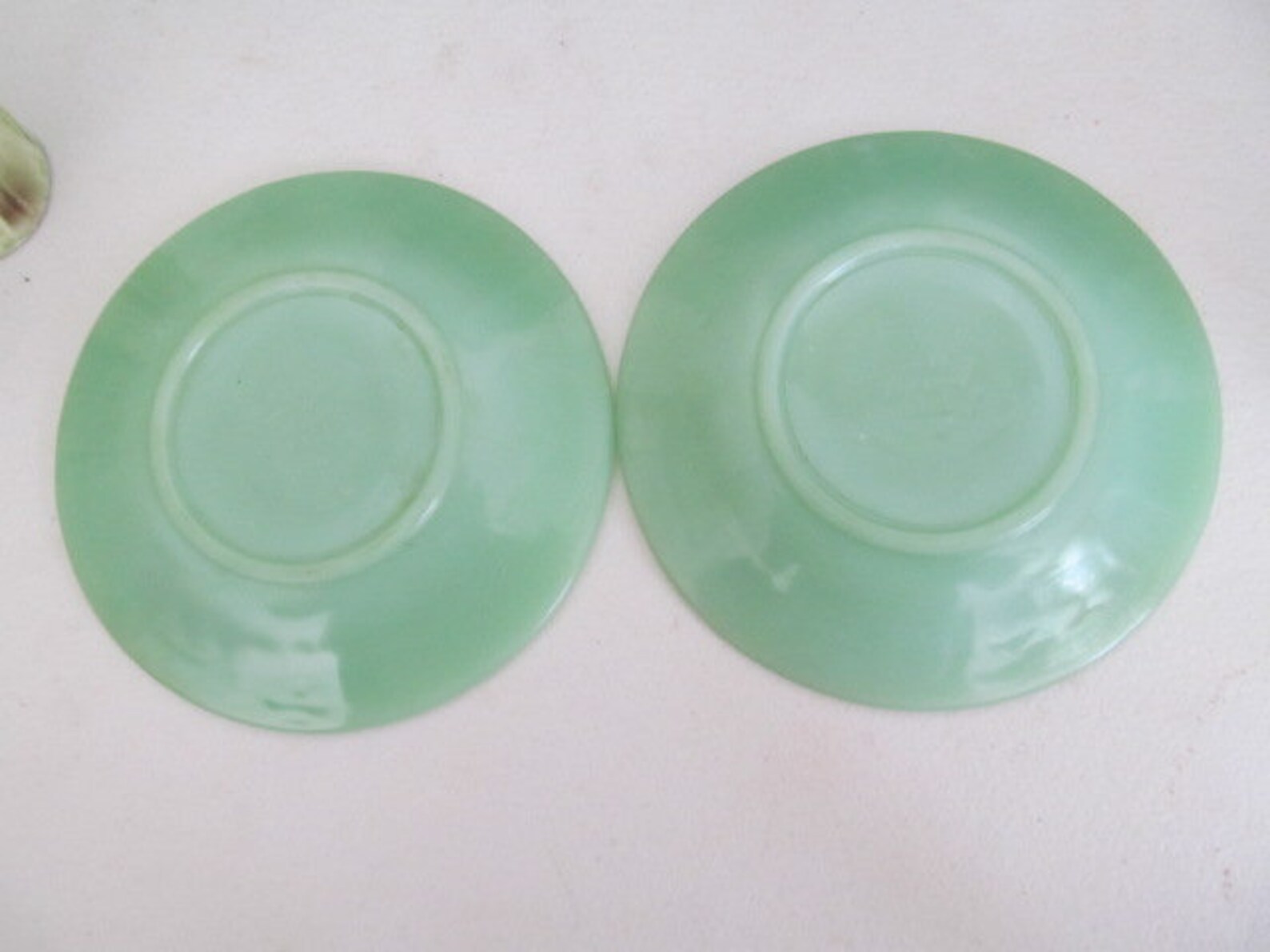 Fireking Jadeite Plates Jane Ray Jadeite Saucers Jadeite Glass Etsy