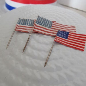 Americana USA Flags Toothpick Flag Toothpicks 4th of July Decor Cupcake toppers Cake Toppers Appetizer toothpicks Cocktail metal Toothpicks
