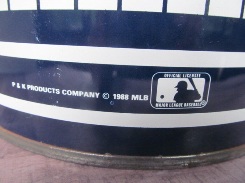 1989 NY Yankees Waste Basket Tin Barrel Major League Baseball Etsy