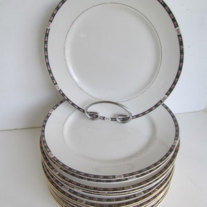 Banquet Buffet Plates Dinnerware Black with Roses Edge Plates RePlacement China Ostrow National China Co Patterns Vintage Plates for Wedding