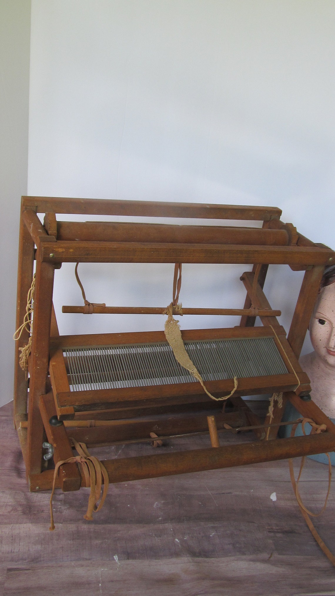 Antique Table Top Weaving Loom Antique Wooden Loom Textile Etsy