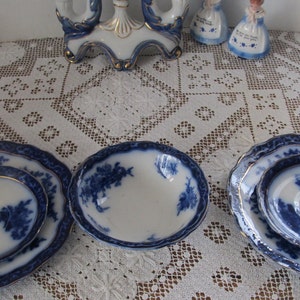 Antique Flow Blue Touraine Pattern Stanley Pottery Plate Flow Blue England Dark Flow Blue & White China English China Flow Blue Home Decor