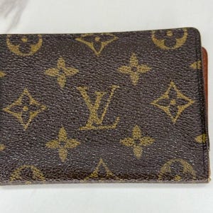 Louis Vuitton ID-houder portemonnee bruin monogram LV creditcardhouders zeldzame LV horizontale poorten 2 kaarten