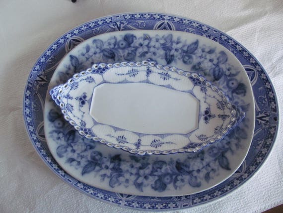 Madeleine Blue Transferware Serving Platter Blue Platters Madeleine Pattern Soho Pottery Bolian Ware Blue and White China Flow Blue Decor Etsy Canada