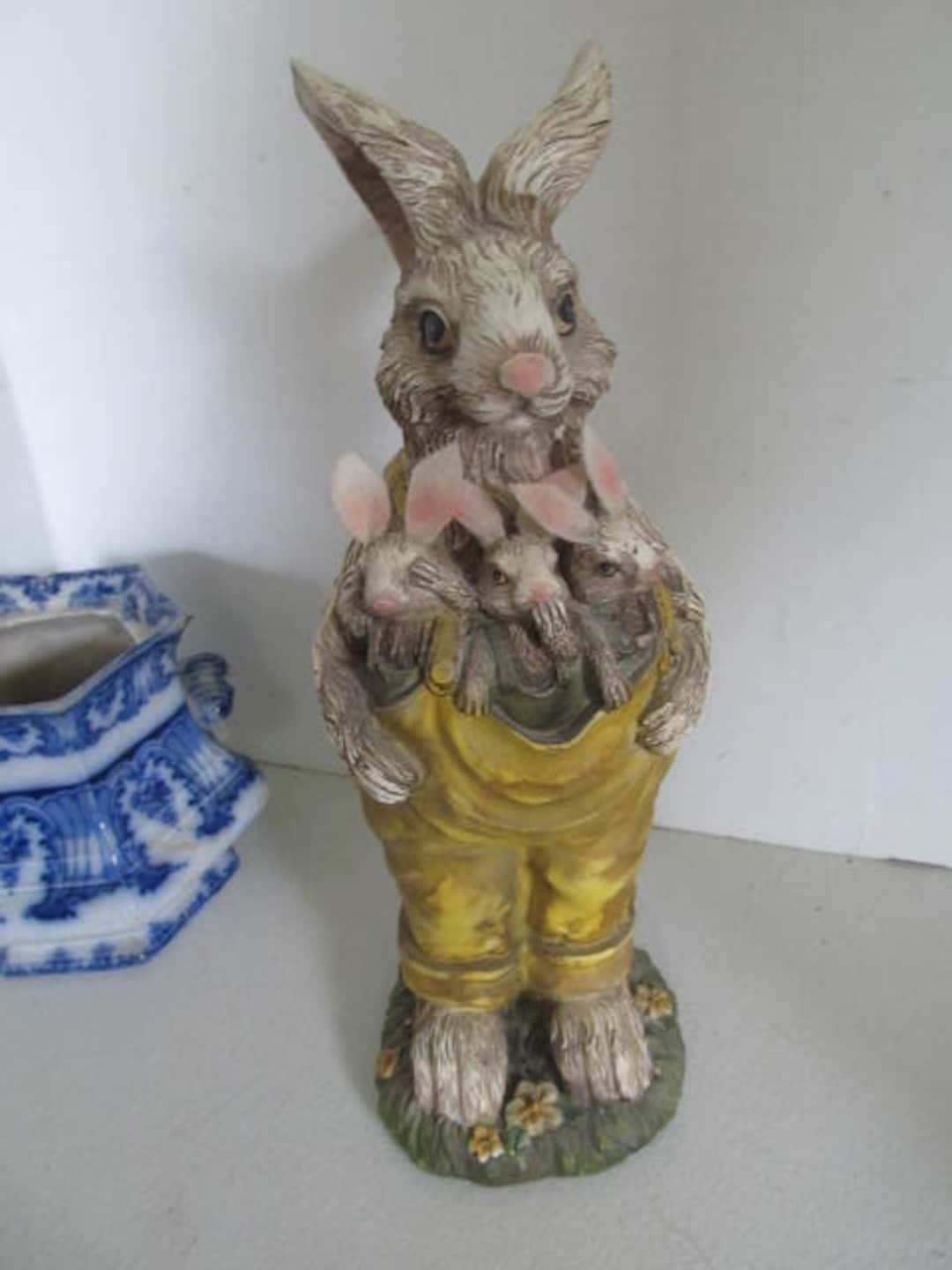 Large Rabbit Figurine Collectible Bunny Triplets Figurine Bunny Figurines Easter Bunny Easter ...