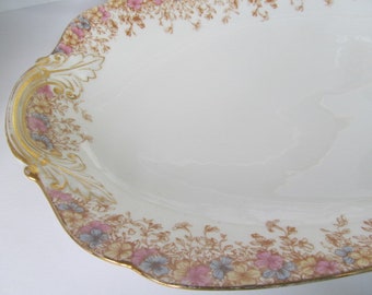 Limoges Delinieres Co Floral Platters, Farmhouse Table Family Gathering Turkey Platter Meat Platter Farmhouse Decor D & Co Limoges France