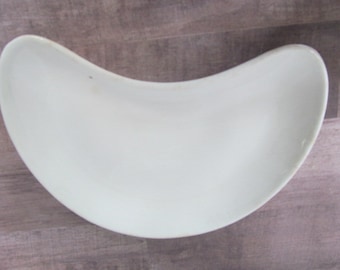 Oversize Bone Dish / Side Dishes White Crescent Shaped Dish White Ironstone White Porcelain