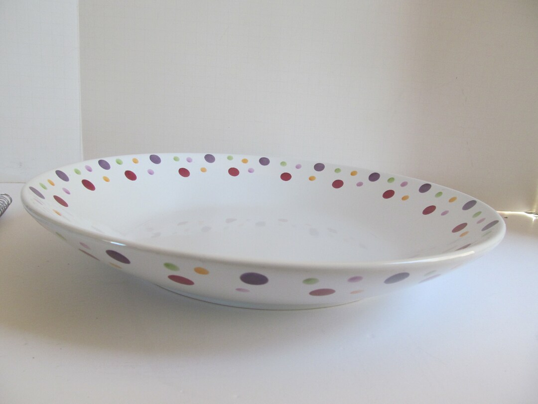 Large Polka Dot Pasta Bowl Pasta Italiano Bowl Italian Pasta Bowl Decor