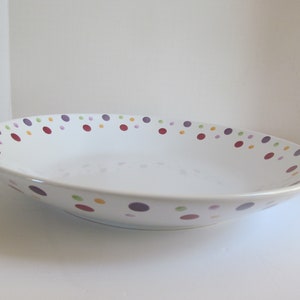Large Polka dot Pasta Bowl Pasta Italiano Bowl Italian Pasta Bowl Decor Italian Vintage Pampered Chef Pastel Kitchen Italian Kitchen decor