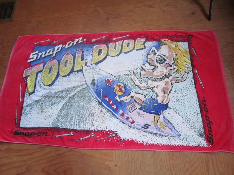 Vintage Snap on Tools Towel Tool Dude Beach Towel Industrial Etsy