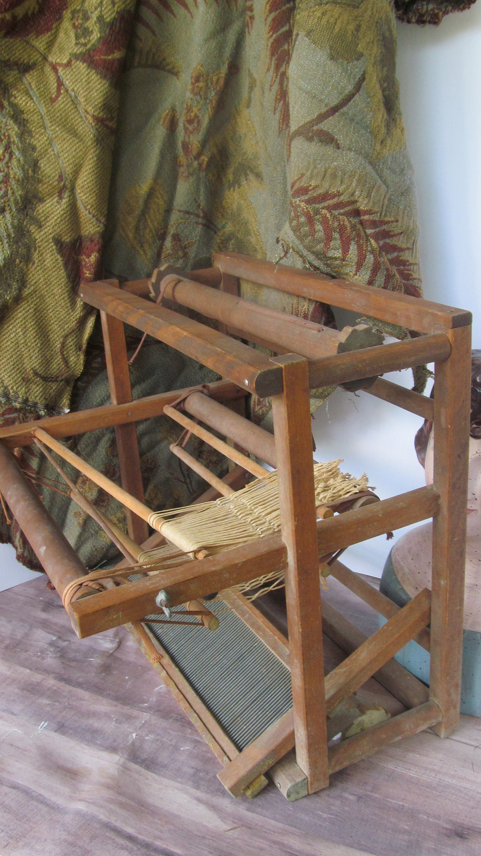 Antique Table Top Weaving Loom Antique Wooden Loom Textile Etsy