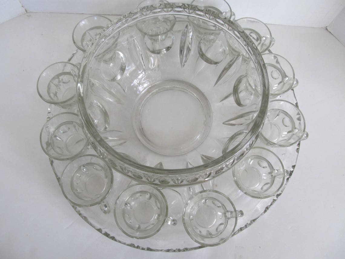 Large Punch Bowl Sets Brunch Tableware Punch Bowl Set Holiday Etsy