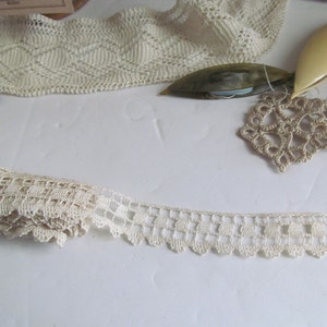 Antique Lace Yardage 2+ Hand Crochet Lace Yardage Antique Lace Trim by the Yard Notions Bobbin Lace Yardage Embroidered Wide Lace Trim