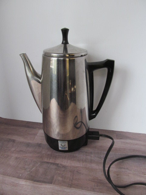 Vintage Sunbeam AP-Z 12 Cup Electric Percolator Glass Gold Stars Coffee Pot