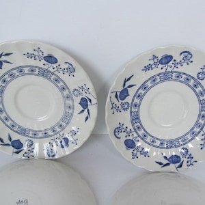 Blue Nordic Pattern Saucers Blue Onion Tea cup Saucers Blue and White Plates Blue Nordic J G Meakin Blue and White Decor Blue Onion Plates