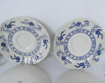 Blue Nordic Pattern Saucers Blue Onion Tea cup Saucers Blue and White Plates Blue Nordic J G Meakin Blue and White Decor Blue Onion Plates