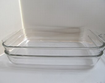 Pyrex Clear Rectangle baking Pan 13 x 9 Pyrex Bake ware  Holiday baking Pans Clear Glass Bakeware Pans