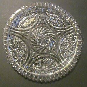 12&quot; MCM Coffee Cake plate Strudel Atomic Clear Pressed Glass Cake Plate Pastry Serving Hostess Gift Glass Cake Plate Bakers gift Cake Stands
