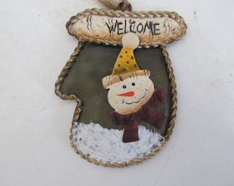 Prim Snowman Tin Snowman Primitive Snowman Decor Primitive Christmas Decor Wooden Snowmen Decor Baby Snowman Ornament One Arm Bandit