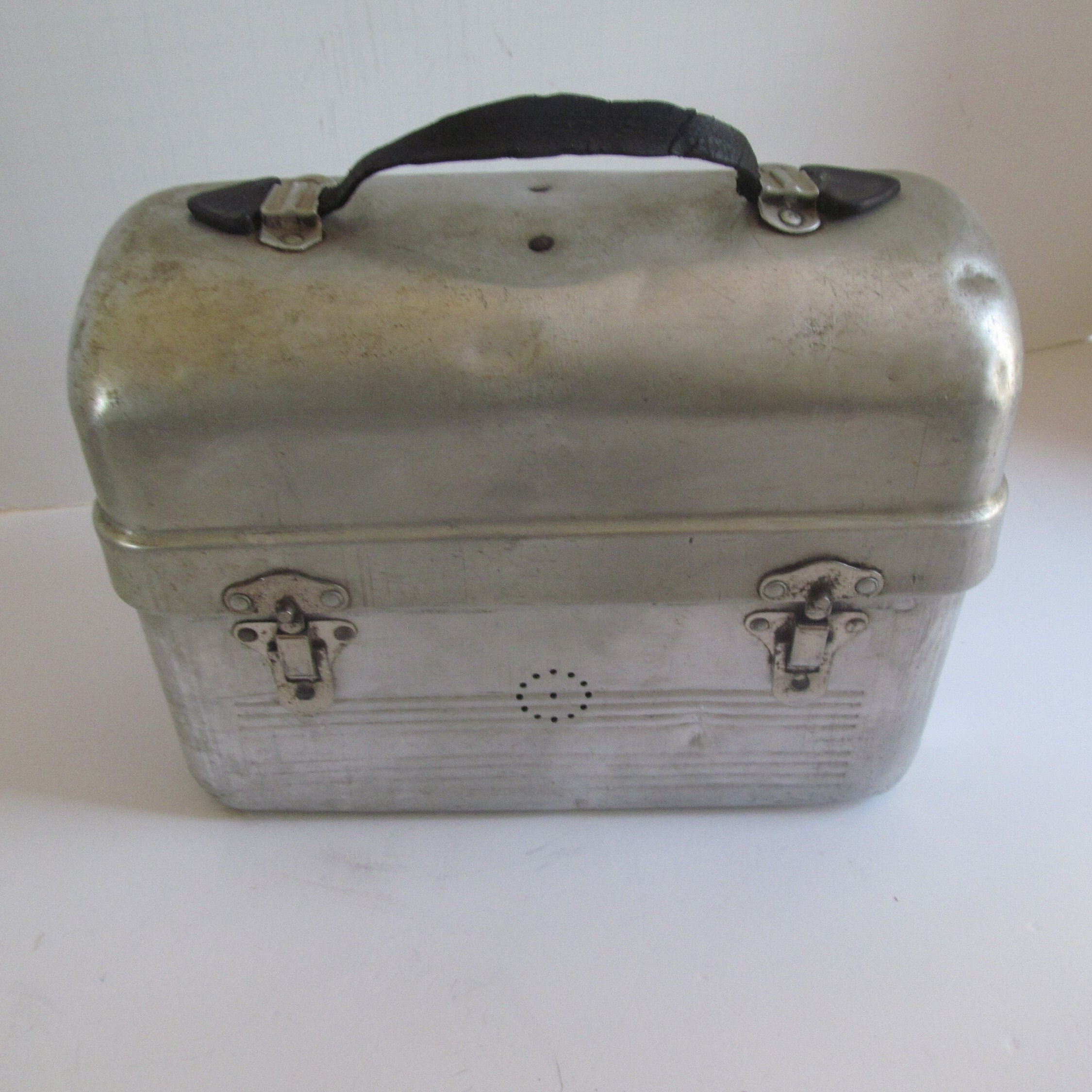 Antique 1910s Dome Lid Steel Lunch Box Possibly Early American