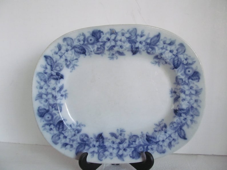 Rare Flow Blue Serving Platter Blue Platters Thanksgiving Etsy